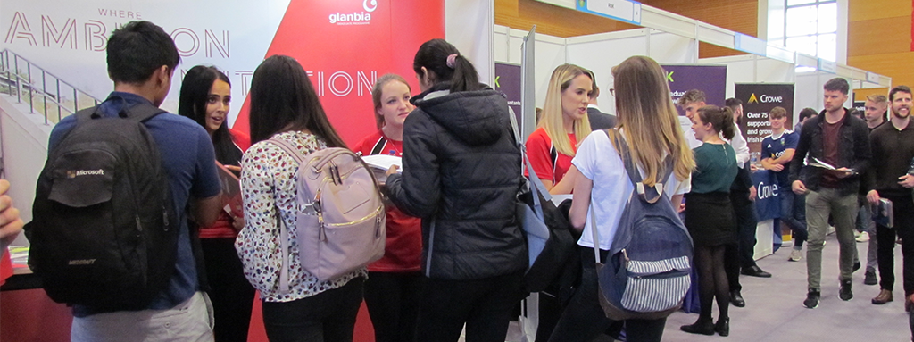 Employers engage with students at UCD.